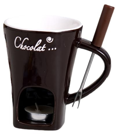 Fondue-Schokoladenbecher, 130 ml, Keramik-Butterwärmer, Fondue-Dip-Tasse, 350 g, leicht, persönlicher Fondue-Becher, kreativer Schmelzbecher für Butter, Karamell, Käse, Schokolade