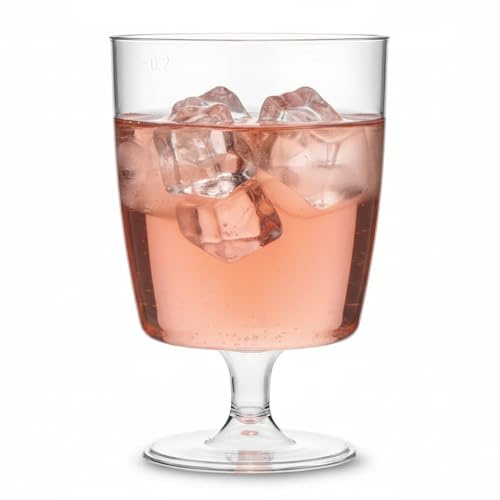 Regalzone 80 x Clear Recyclable Plastic Wine Glass 220ml CE Marked to Line at 125/175 & 200ml