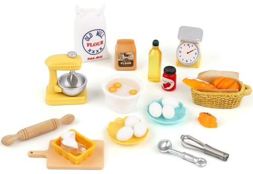 Miniatur Lebensmittel Spielzeug, 1:12 Puppenhaus Miniaturen Küchenzubehör Mehl Ei Brot Harz Puppenhaus Dekoration Lebensmittel Mini Statue Puppenhaus Miniaturen Artikel für Kindergeburtstage