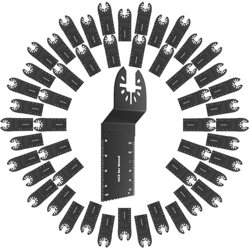 BEAOTINWIN 50 Pcs Multi Tool Blade Professional Oscillating Saw Blade for Wood/Plastic/Metal Multi-Tool Quick Release Compatied with Dewalt,Bosch,Makita, Ryobi, Fein, Milwaukee
