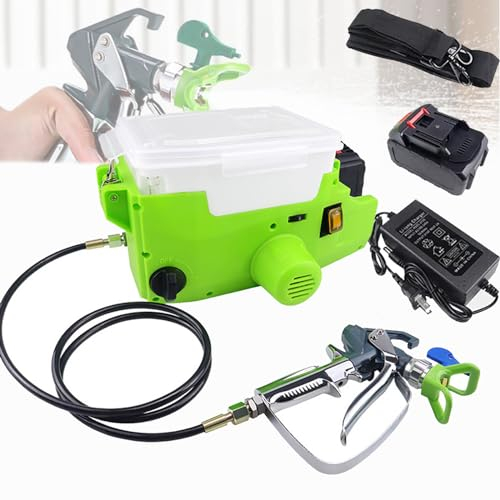 Spdazzleburst Pulverizador de Pintura de Mano, máquina de pulverización de Pintura Profesional de Alta presión, 500 W, Capacidad de 1,7 l, 6 velocidades, para Interior y Exterior del hogar,Green