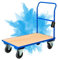 PROREGAL Transportwagen Handwagen Materialwagen | HxBxL 102x60x98cm | Traglast 450kg | Lichtblau