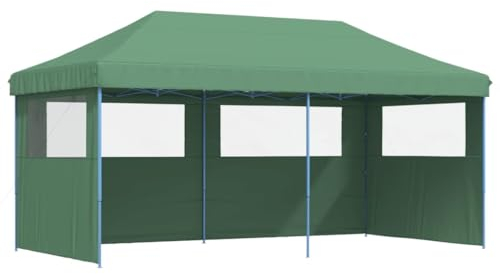 vidaXL Tendone per Feste Pieghevole Pop-Up con 3 Pareti Verde