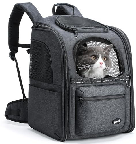 Pecute Zaino per trasporto gatti, sistema di risparmio del 30% di sforzo, design ergonomico e antigravità, adatto per gatti, cani e cuccioli, ideale per viaggi, escursioni, all'aperto