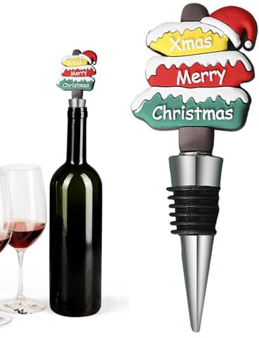 Tappo Per Bottiglia Di Vino - Tappo Per Vino Con Design Natalizio, Tappo Per Bottiglia Con Chiusura Durevole | Perfetto Tappatore Per Bottiglie Per Feste Di Natale O Decorazioni Per Il Bar Di Casa, Ve
