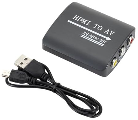 Adaptador HD 1080P AV a HDMI, convertidor compuesto compatible con RCA a HDMI, adaptador HDMI a AV RCA for N64 Wii PS1/2/3 Xbox One SNES(A Style HDMI TO AV)