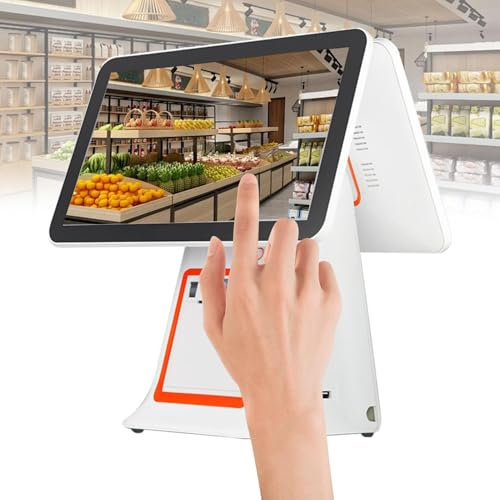 15,6-Zoll-Einzel-/Doppelbildschirm-Touch-elektronische Registrierkasse,Einzelhandels- POS-Terminalmaschine For Kleine Unternehmen,Point-of-Sale-weiße Intelligente Registrierkasse Mit Belegdruckmaschin
