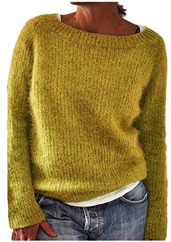 Dajowake Norweger Pullover Damen Kaschmir Winterpullover Sweatshirt Elegant Rundhals Strickpullover Warm Winterpullover mit Aufdruck Gestrickter Sweater Mode Winter Oberteile Langarm Strickmantel