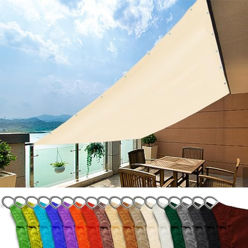 Toldo de jardín hecho a medida de 4 x 7,5 m, resistente al polvo y al viento, para actividades en el patio trasero y balcón, color blanco lechoso