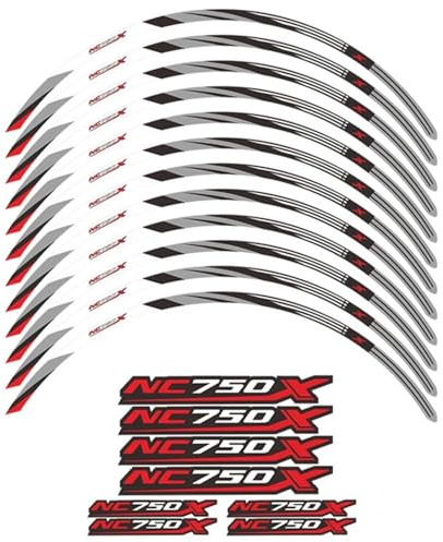 Moto Llantas Pegatinas Pegatinas Para Rueda De Motocicleta De 17 Pulgadas Para H&onda NC750X NC750 NC 750 X 750X 2014-2023 Juego De Llantas Y Neumáticos Con Rayas Y Cinta Adhesiva Ruedas Calcomanías(T