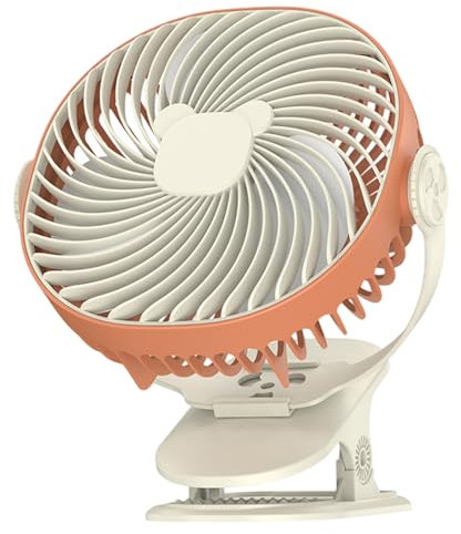 Ventilateur avec clip, clip ventilateur | Petit clip portable sur le ventilateur, éclairage d'ambiance rechargeable USB, 5 vitesses de dispositifs de refroidissement et fournitures de camping