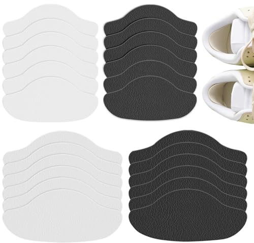 12 Pairs Coussinets de Talon,Auto-Adhésif Protege Talon Chaussure,Réparation DeTalon,Coussinets Inserts deTalons,Antidérapant Baskets Autocollant Inserts,pour Femme et Homme(noir+blanc)