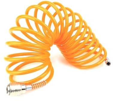 Tuyau à air comprimé spirale de 5 m, flexible et durable, idéal pour les outils pneumatiques. Excellente résistance. *