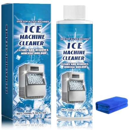Eismaschinenreiniger und Entkalker 100ml, Eiswürfelmaschine Reiniger mit Waschlappen, Eismaschine Reiniger, Verlängern Sie die Lebensdauer Ihrer Eismaschine (1)