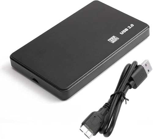Carcasa Disco Duro 2,5, USB 3.0 Caja para HDD SSD SATA I/II/III de 7mm y 9.5mm con Cable USB 3.0, no Requiere Herramientas Compatible con Ordenador PC Portátil Laptop TV y Consolas 51CH22_Caja