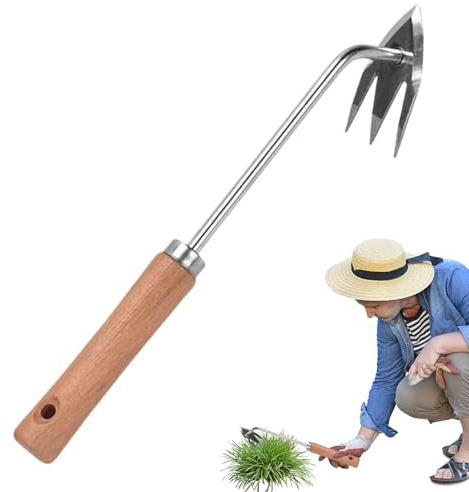 Handjäter – Handjäter Abzieher – ergonomischer Griff, strapazierfähig, 3 Zähne, Picker für Blumen, Gemüse, Rasen, Hinterhof, Bauernhof, Outdoor