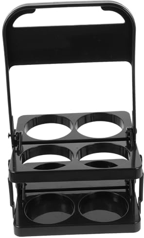 VALICLUD Cesta Plegable para Cerveza Asa, Soporte Portátil para Botellas, Material Resistente, Color Negro, Diseño Compacto, Adecuado para Hogar y Fiestas, Portabotellas Práctico De 4 Compartimentos