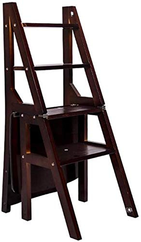 Scaletta e Sgabello Legno, Sgabello Pieghevole per Bambini e Adulti, 4 sedie Pieghevoli in Legno massello, Scala Multifunzione per la casa
