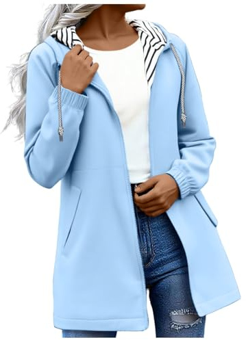 KOG Regenjacke für Damen Wasserdicht Radjacke Leichte Windjacke Outdoor Jacken Einfarbig Oberteil Frau Regenponcho Große Größen Trainingsjacke Winter Jacken Windbreaker Mode Regencape Laufjacke