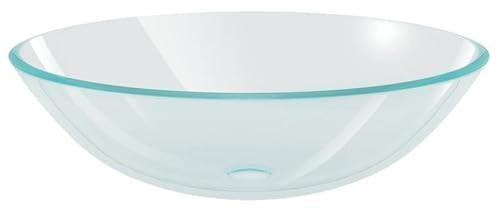 Lavabo en verre trempé 42 cm transparent – Design moderne pour salle de bain et WC d'invités – Durable, résistant aux rayures et facile d'entretien – Idéal pour les petits espaces