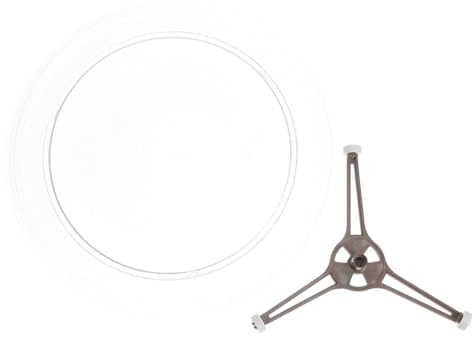 DIYEAH Microondas Repuesto Plato Giratorio de Vidrio Resistente al Calor Compatible para Horno con Soporte y Anillo Giratorio