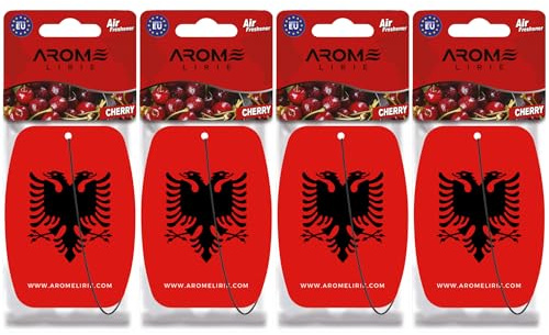 Albanien Duftbaum Auto – 4× Cherry – Roter Doppeladler Air Freshener – Fruchtiger Duft – Arome Lirie
