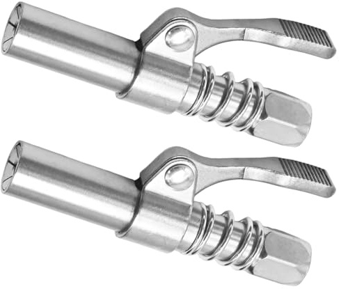 Ollanoos Lot de 2 fermetures rapides avec utilisation à une main pour tous les courants, adaptateur de presse à graisse avec verrouillage à 6 griffes s'adapte aux 1/8 NPT, SAE et