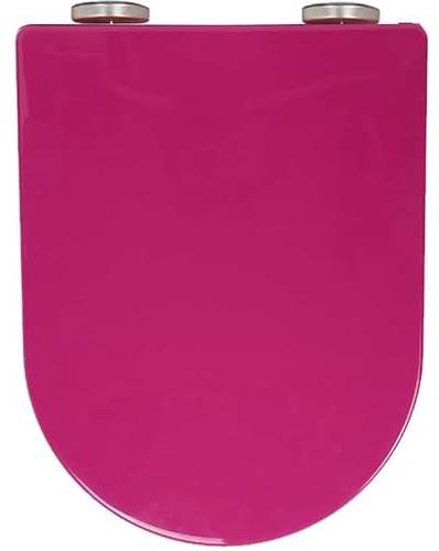 Tavoletta WC Colorato, Sedile WC Con Chiusura Ammortizzata E 4 Cuscinetti Antiscivolo, Sgancio Rapido Per Una Facile Pulizia E Montaggio, Coperchio Water Dal Design Ergonomico, Fucsia