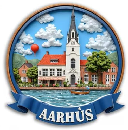 Aarhus Kühlschrankmagnet – Premium Souvenir 8x8cm Acryl – Dänemark Reise Geschenk Deko MU L446