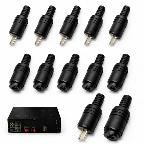 CDQZAIKEJI 10 Paia Connettori Altoparlanti DIN 2 Poli, Spinotti e Prese con Morsetti a Vite, Connettori Maschio Femmina DIN per Cavi Audio HiFi, Connettore Cavo Altoparlante per Collegamento Audio