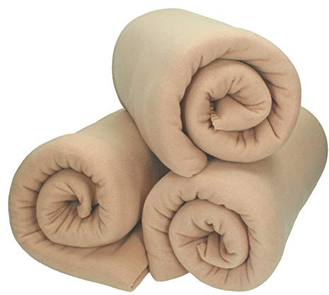 Betz 3 Mantas de Forro Polar tamaño 130x170 cm Calidad 180 g/m² Color Beige
