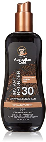 Australian Gold SPF#30 Spray Gel with Bronzer 8 Ounce (Pack of 3)