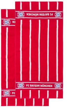 FC Bayern München Handtuch I Gäste-Handtücher I 2er Set I Rot-Weiß I 100x50 cm