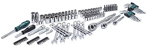 SATA ST09514U - Juego de herramientas mecánicas SAE y métricas de 151 piezas, accionamiento de 1/4, 3/8 y 1/2 pulgadas, con trinquetes, enchufes, brocas, llaves hexagonales y más