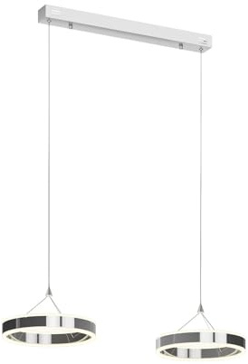 Lucande LED Lyani dimmbar (Modern) in Chrom aus Metall (2 flammig,) Wohnzimmerleuchte