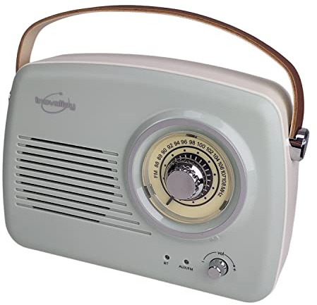 INOVALLEY Radio Vintage portative Bluetooth Bleue