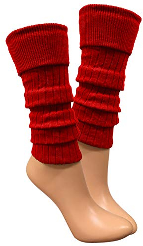 Gamaschen Damen Stulpen Beinwärmer Beinstulpen Stulpen Legwärmer Strümpfe Overknees 092 (Rot)