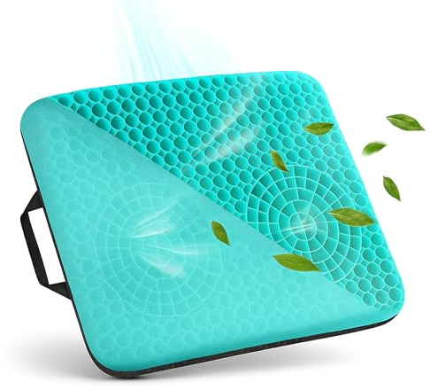 Zen Virtuoso Gel Seat Cushion for Tailbone Support and Relief from Butt and Back Pain and Pressure - Cushions are Large Thick and Comfortable - Ideal for Office Chairs Driving Travel and Long Sitting