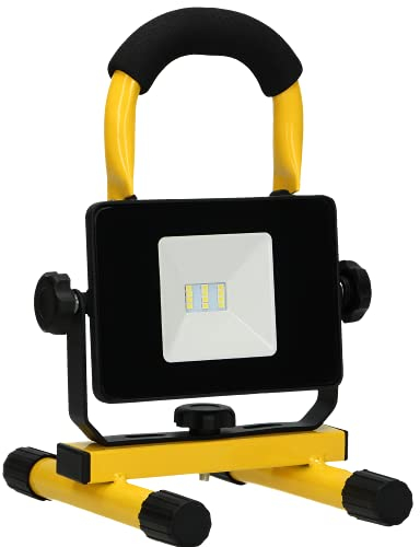 Advitit BATRI LED 10W Led Baustrahler IP65 Wasserdicht und Kabellos 2200 mAh Akku, COB Led 6500k Diffusormaterial: Gehärtetes Glas Ladegerät (10W 800lm)