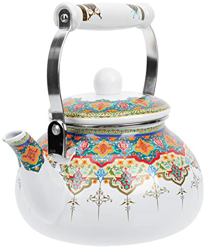 Angoily Email Teekanne Isolierte Teekanne Mit Verdicktem Boden Für Induktionsherd Und Gasherd Schnelles Erhitzen Für Tee Kaffee Und Früchtetee 25.50 X 18.50 X 18.50 Cm