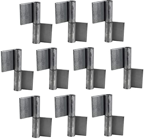 Gedotec Charnières à souder | 10 pièces | Pour portes métalliques | Hauteur 80 mm | DIN droite