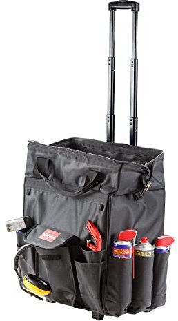DEMA Werkzeugkoffer Trolley – Werkzeugtasche, Rollkoffer, Transporttasche – aus Nylon, Kunststoff, robust – Werkstatt, Baustelle, Heimwerker