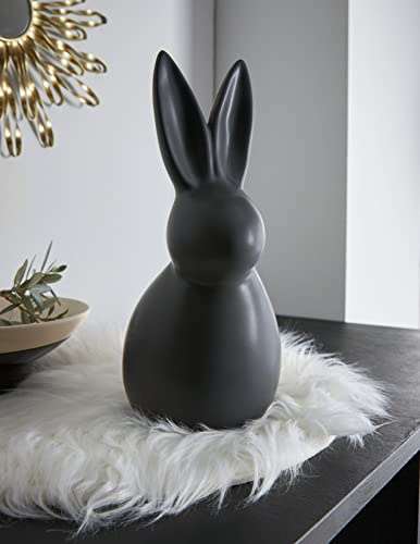 Dekoleidenschaft Dekofigur Hase Black aus Porzellan, matt-schwarz, 26 cm hoch, Osterdeko, Osterhase, Hasenfigur