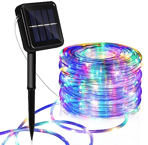 Tysobes Hochwertiger Solar LED Lichtschlauch Bunt für stimmungsvolle Außenbeleuchtung IP65 - Solarenergie und dekorativ - Ideal für Partys, Hochzeiten, Garten- und Terrassenbeleuchtung 2 Stücke