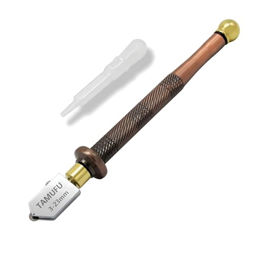Glasschneider 3-23 mm -Glasschneidewerkzeug für dicke Glasschneider/Glasfliesen/Spiegel/Mosaik mit professioneller Hartmetallspitze und automatischem Ölsystem