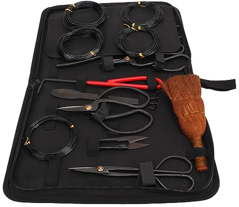 Juego de herramientas Bonsai - Cortador de hojas de acero al carbono, tijeras de podar, rastrillo Bonsai Herramientas de podar - Kit de Hardware Completo - Suministros de Jardín Esenciales Para Los