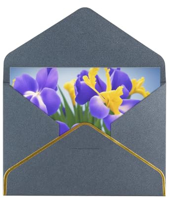 Miniks Grußkarte mit Veilchen-Druck, für alle Anlässe, Freundschafts-/Jahrestagskarten, Bff-Karten, Dankeskarten, Hochzeitskarten mit Umschlägen, Schwarz