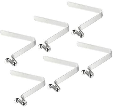 PATIKIL 9,5x6mm Kajak Paddel Clips, 6er Pack Zeltstangen Clips aus Stahl, V-förmige Einzelpin-Druckknopf-Federclips zur Fixierung von Rohren für Camping Markise