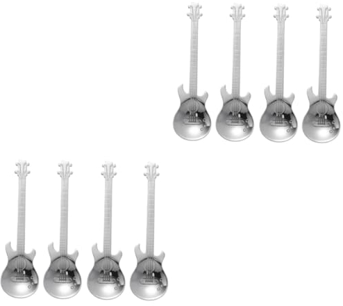 DECHOUS 2 Sets Elegantes Silbernes Rührlöffel-set Kaffeelöffel Für Tee Espresso Spülmaschinenfest Küchenwerkzeug 4 Stück X 2
