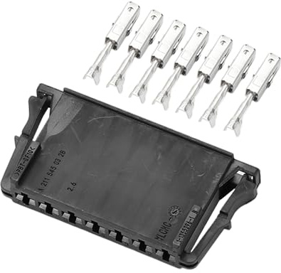 VekAuto 7 Pin Rear Tail Lights Connector Plug Kit Compatible for Mercedes-Benz C-Class W, Waterproof 3.5mm Series Plastic Black Female Wire Terminal Connector